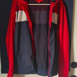 GUESS Medium Windbreaker Red/Black Light Jacket, Unisex